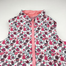 Load image into Gallery viewer, Girls Lily & Dan, floral puffer vest / sleeveless jacket, EUC, size 7-8,