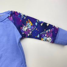 Load image into Gallery viewer, Girls Bizaar Bibs 'n' Bums, Bluey stretchy long sleeve top, FUC, size 00-0,
