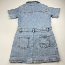 Load image into Gallery viewer, Girls Breakers, blue stretch denim dress, light marks, FUC, size 7, L: 60cm