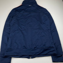 Load image into Gallery viewer, Womens Adidas, CLIMALITE 3 stripes zip up track top, armpit to armpit: 44cm, shoulder to cuff: 57cm, EUC, size 8-10,