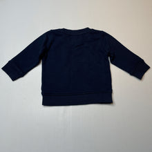 Load image into Gallery viewer, Unisex Anko, navy fleece lined sweater / jumper, dinosaur, FUC, size 0,