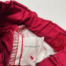 Load image into Gallery viewer, Boys Esprit, red cotton shorts, adjustable, FUC, size 6 months,