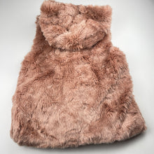 Load image into Gallery viewer, Girls Zara, hooded faux fur vest / jacket, popper fastening, EUC, size 11-12,