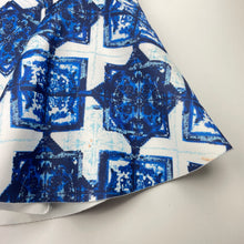 Load image into Gallery viewer, Girls Tilii, blue & white skirt, L: 39cm, W: 33cm across, small marks lower front, FUC, size 12,