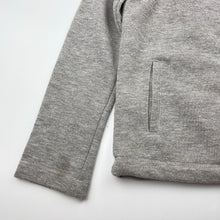 Load image into Gallery viewer, Girls fleece lined, grey & metallic gold zip up sweater, no labels, armpit to armpit: 33cm, shoulder to cuff: 40cm, FUC, size 6,