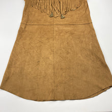 Load image into Gallery viewer, Girls Gum, faux suede pocahontas style dress, marks front, FUC, size 8, L: 65cm