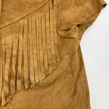Load image into Gallery viewer, Girls Gum, faux suede pocahontas style dress, marks front, FUC, size 8, L: 65cm