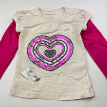 Load image into Gallery viewer, Girls CHEROKEE, cotton long sleeve top, sequins, FUC, size 2,