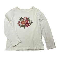 Load image into Gallery viewer, Girls embroidered, cotton long sleeve tee / top, no labels, armpit to armpit: 33cm, shoulder to cuff: 41cm, GUC, size 6-7,