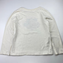 Load image into Gallery viewer, Girls embroidered, cotton long sleeve tee / top, no labels, armpit to armpit: 33cm, shoulder to cuff: 41cm, GUC, size 6-7,