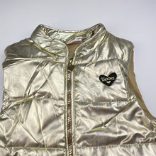 Load image into Gallery viewer, Girls Mooks, gold puffer vest / sleeveless jacket, FUC, size 7,