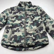 Load image into Gallery viewer, Boys Shock Resistant, camo print puffer jacket / coat, FUC, size 8,