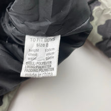 Load image into Gallery viewer, Boys Shock Resistant, camo print puffer jacket / coat, FUC, size 8,