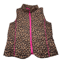 Load image into Gallery viewer, Girls L.E.I., leopard print lightweight vest / jacket, EUC, size 10-12,