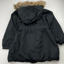 Load image into Gallery viewer, Girls Target, black lightweight hooded jacket / coat, L: 54cm, GUC, size 6,