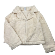 Load image into Gallery viewer, Girls H&T, cotton lined faux fur jacket, single button fasten, EUC, size 6,