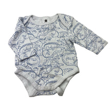 Load image into Gallery viewer, Unisex Dymples, organic cotton bodysuit / romper, dinosaurs, EUC, size 0000,