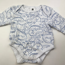 Load image into Gallery viewer, Unisex Dymples, organic cotton bodysuit / romper, dinosaurs, EUC, size 0000,