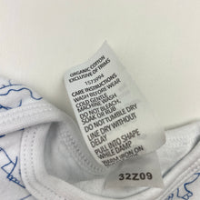 Load image into Gallery viewer, Unisex Dymples, organic cotton bodysuit / romper, dinosaurs, EUC, size 0000,