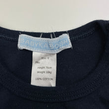 Load image into Gallery viewer, Boys BABY KA-BOOSH, soft feel navy cotton tee / top, pirate ship, GUC, size 0,