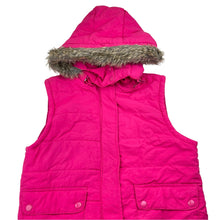 Load image into Gallery viewer, Girls L&D, pink vest / sleeveless jacket, detachable hood, EUC, size 12,