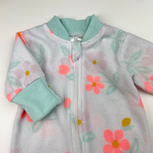 Load image into Gallery viewer, Girls Baby Berry, floral fleece zip coverall / romper, GUC, size 00000,