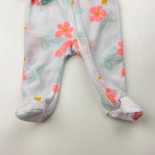 Load image into Gallery viewer, Girls Baby Berry, floral fleece zip coverall / romper, GUC, size 00000,
