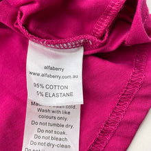 Load image into Gallery viewer, Girls Alfaberry, pink stretchy short sleeve dress, marks on front, FUC, size 1, L: 40cm