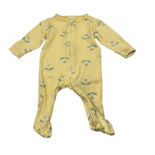 Load image into Gallery viewer, Girls Baby Berry, floral cotton zip coverall / romper, FUC, size 000,