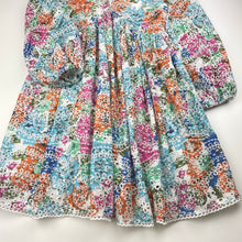 Load image into Gallery viewer, Girls MARLO, lined floral broderie long sleeve dress, EUC, size 11-12, L: 75cm