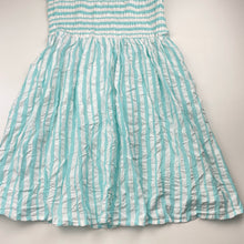 Load image into Gallery viewer, Girls Target, blue & white stripe cotton summer dress, GUC, size 12, L: 75cm