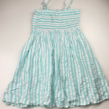 Load image into Gallery viewer, Girls Target, blue & white stripe cotton summer dress, GUC, size 12, L: 75cm
