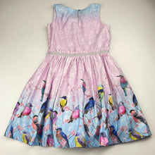 Load image into Gallery viewer, Girls Target, cotton lined party dress, birds, marks on skirt, FUC, size 6, L: 64cm