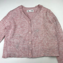 Load image into Gallery viewer, Girls Cotton On, pink marle knitted cardigan, light mark right elbow, FUC, size 7-8,