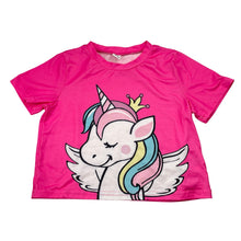 Load image into Gallery viewer, Girls SHEIN, lightweight tee / top, unicorn, FUC, size 6,