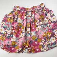 Load image into Gallery viewer, Girls Cotton On, floral linen blend skirt, elasticated, L: 32cm, GUC, size 2,