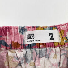 Load image into Gallery viewer, Girls Cotton On, floral linen blend skirt, elasticated, L: 32cm, GUC, size 2,