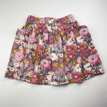 Load image into Gallery viewer, Girls Cotton On, floral linen blend skirt, elasticated, L: 32cm, GUC, size 2,
