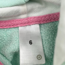 Load image into Gallery viewer, Girls Target, zip hoodie sweater, marks front & sleeves, FUC, size 6,