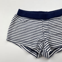 Load image into Gallery viewer, Unisex Country Road, navy stripe soft cotton shorts, wash fade, FUC, size 00,