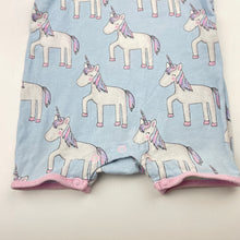 Load image into Gallery viewer, Girls Peter Alexander, stretchy romper, unicorns, FUC, size 00,