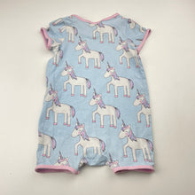 Load image into Gallery viewer, Girls Peter Alexander, stretchy romper, unicorns, FUC, size 00,