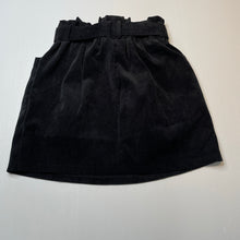 Load image into Gallery viewer, Girls Mooloola, black corduroy skirt, elasticated, L: 43cm, EUC, size 12,