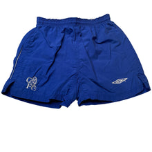 Load image into Gallery viewer, Boys UMBRO, Chelsea FC  sports shorts, elasticated, W: 31cm across unstretched, GUC, size 10-12,