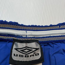 Load image into Gallery viewer, Boys UMBRO, Chelsea FC  sports shorts, elasticated, W: 31cm across unstretched, GUC, size 10-12,