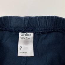 Load image into Gallery viewer, Girls Anko, navy leggings, elasticated, Inside leg: 46.5cm, FUC, size 7,