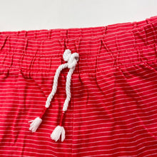 Load image into Gallery viewer, Girls red, cotton shorts, elasticated, no labels, W: 27cm across unstretched, GUC, size 6-7,