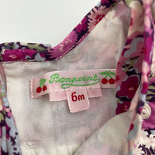 Load image into Gallery viewer, Girls Bondpoint, lined lightweight floral cotton smock top, L: 36cm, EUC, size 6 months,