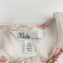 Load image into Gallery viewer, Girls Bebe by Minihaha, floral cotton zip coverall / romper, EUC, size 00,