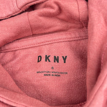 Load image into Gallery viewer, Girls DKNY, pink casual hooded dress, light mark on chest, FUC, size 6, L: 57cm